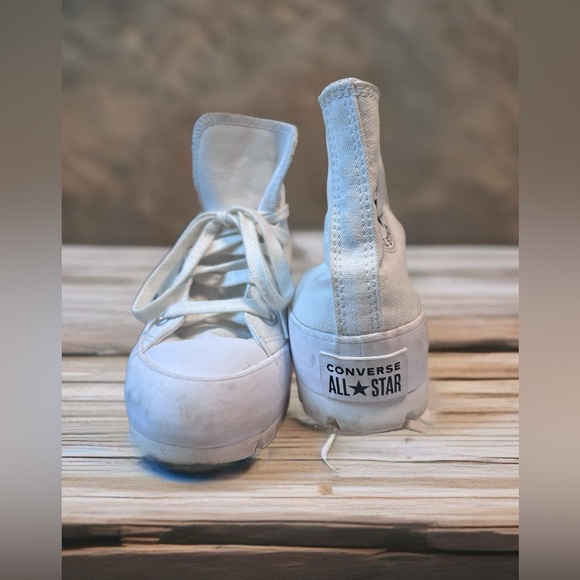 Converse Platform all White Lug Hightops - Picture 3 of 7